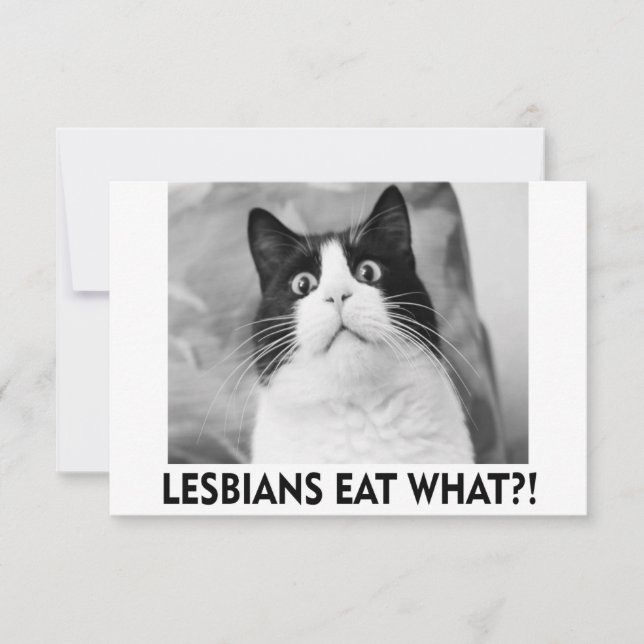 LESBIANS EAT WHAT!?!?  THANK YOU CARD (Front)