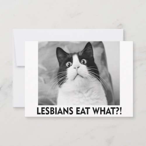 LESBIANS EAT WHAT  THANK YOU CARD