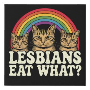 Lesbians Eat What Vintage LGBT Pride Month Meme Faux Canvas Print