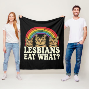 Lesbians Eat What Vintage LGBT Pride Month Meme Fleece Blanket