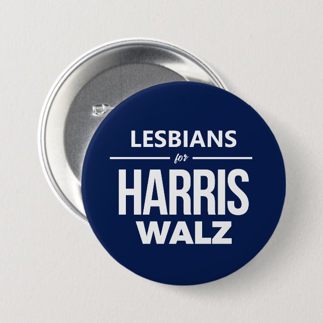 Lesbians for Harris Walz Button (Front & Back)