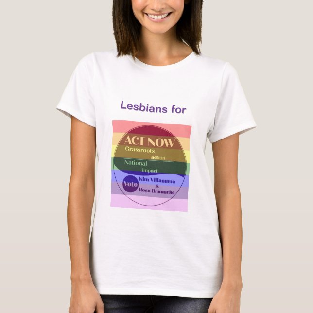 Lesbians for Kim-Rose T-Shirt (Front)