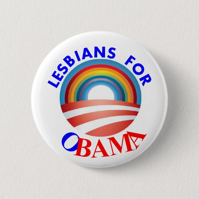 LESBIANS FOR OBAMA BUTTON (Front)