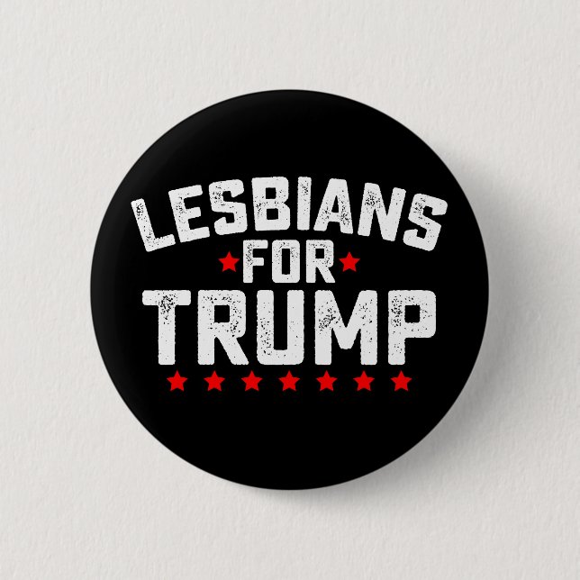 Lesbians For Trump LGBTQ Presidential Election Button (Front)
