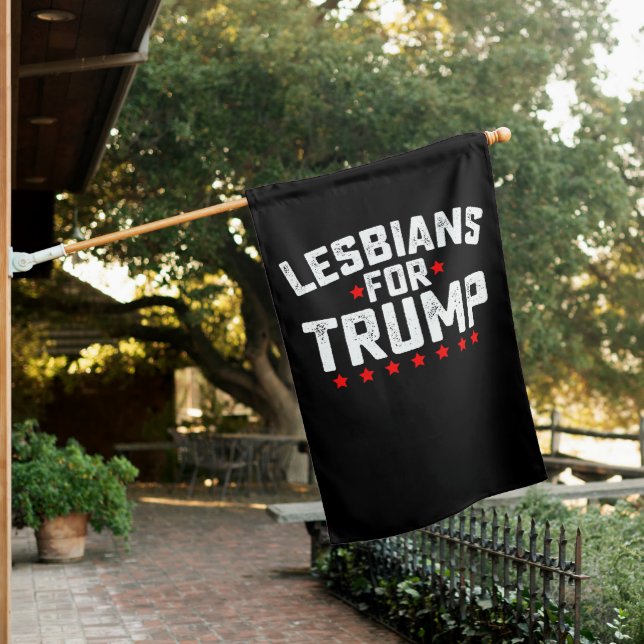 Lesbians For Trump LGBTQ Presidential Election House Flag (In SItu)