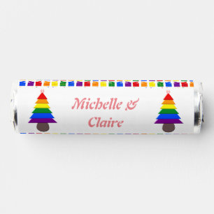 Lesbians Rainbow Christmas Tree and Presents Breath Savers® Mints