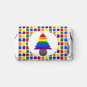 Lesbians Rainbow Christmas Tree and Presents Hershey's Miniatures