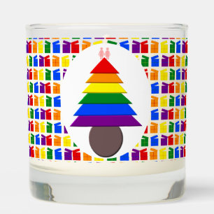 Lesbians Rainbow Christmas Tree and Presents Scented Candle