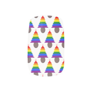 Lesbians Rainbow Christmas Tree Minx Nail Art