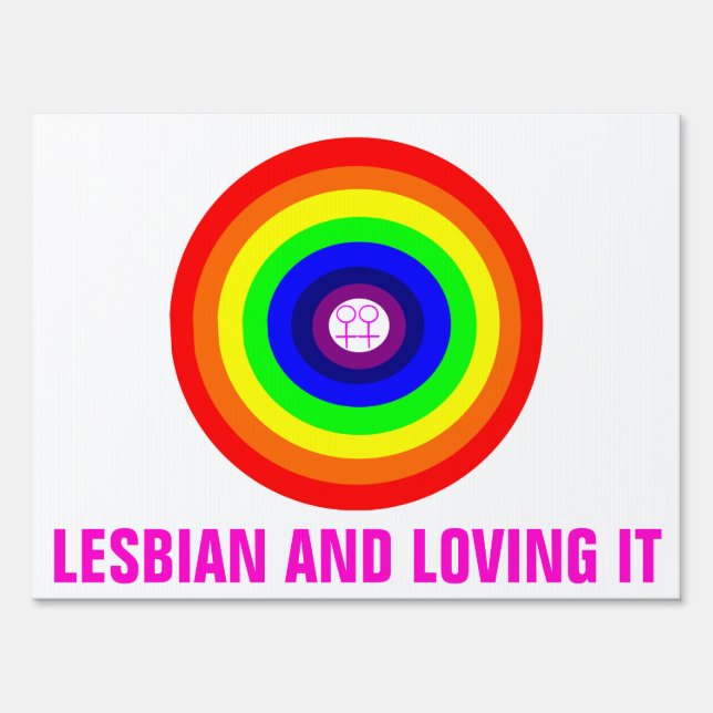 Lesbians Round Rainbow Custom Sign (Front)