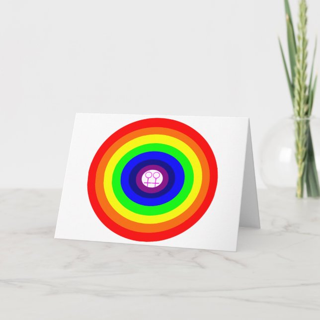 Lesbians Round Rainbow Greeting Card (Front)