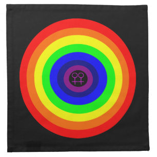 Lesbians Round Rainbow Napkin