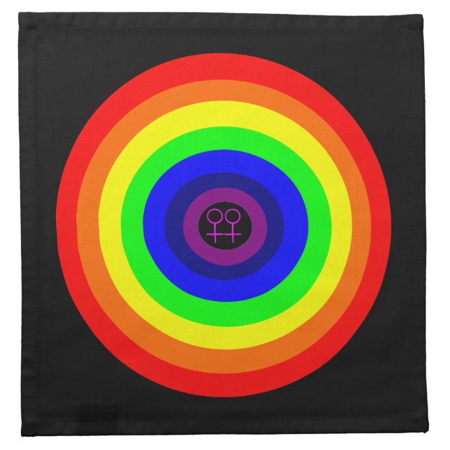 Lesbians Round Rainbow Napkin (Front)