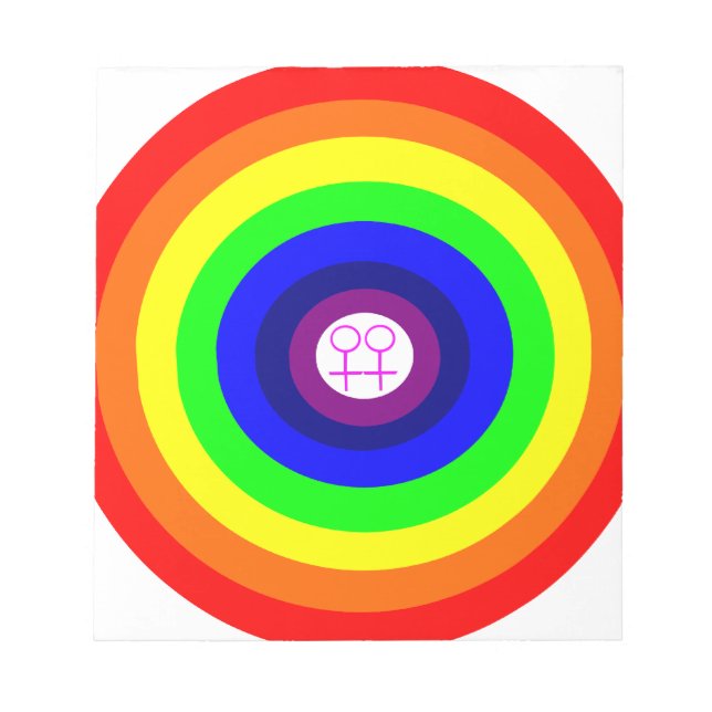 Lesbians Round Rainbow Notepad (Front)