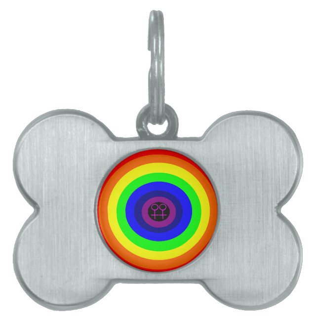 Lesbians Round Rainbow Pet Tag (Front)