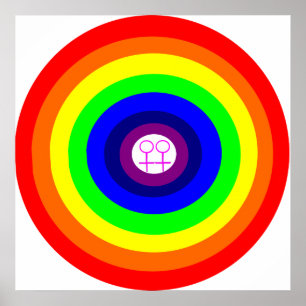 Lesbians Round Rainbow Poster