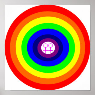 Lesbians Round Rainbow Poster