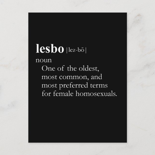 LESBO (definition) Postcard (Front)
