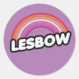 LESBOW (Lesbian Rainbow) T-Shirt Classic Round Sticker