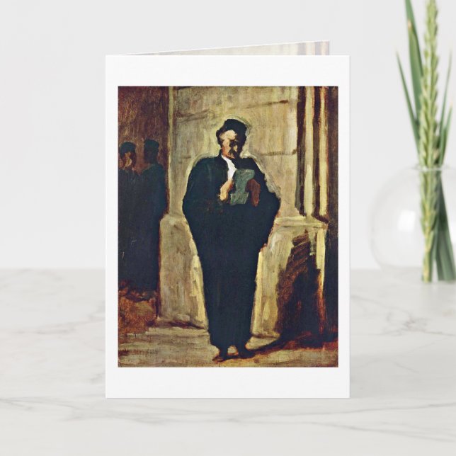 Lesender Lawyer By Honore Daumier Card (Front)