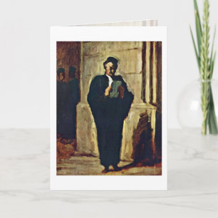 Lesender Lawyer By Honore Daumier Card