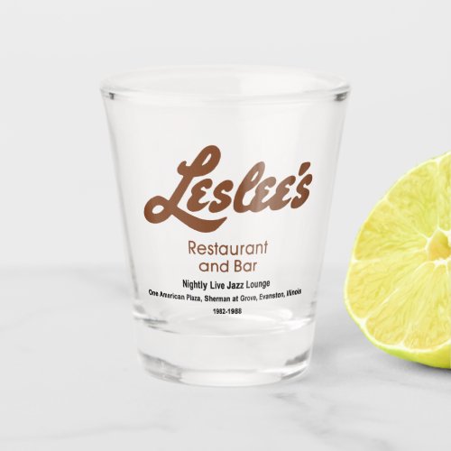 Leslees Restaurant and Bar Evanston Illinois Shot Glass