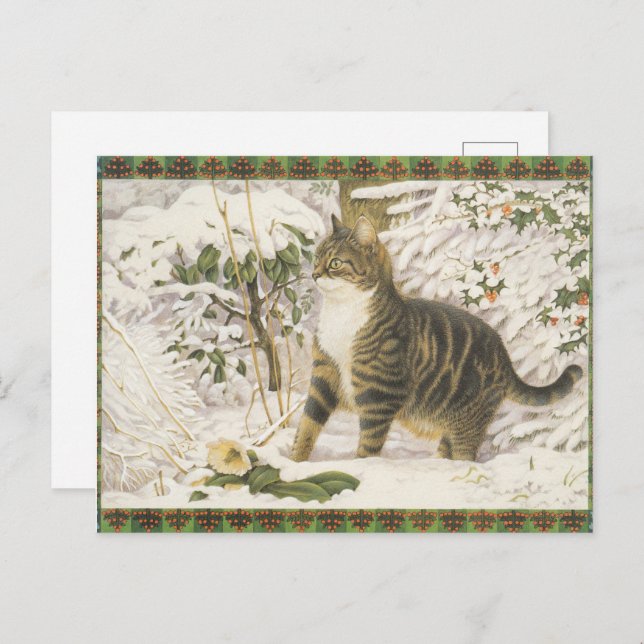Lesley Anne Ivory Christmas Cat Postcard (Front/Back)