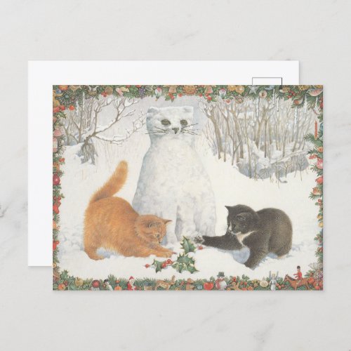 Lesley Anne Ivory Christmas Cat Postcard