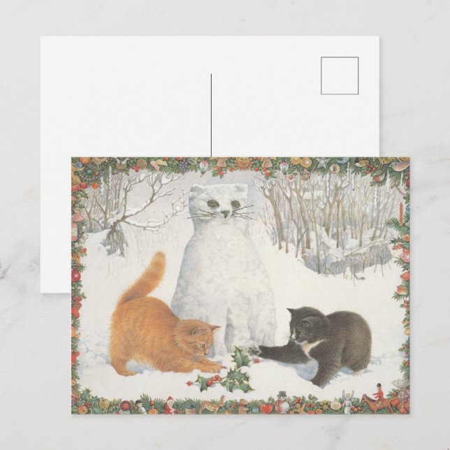 Lesley Anne Ivory Christmas Cat Postcard (Front/Back)