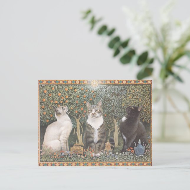 LESLEY ANNE IVORYS CHRISTMAS CAT POSTCARD (Standing Front)