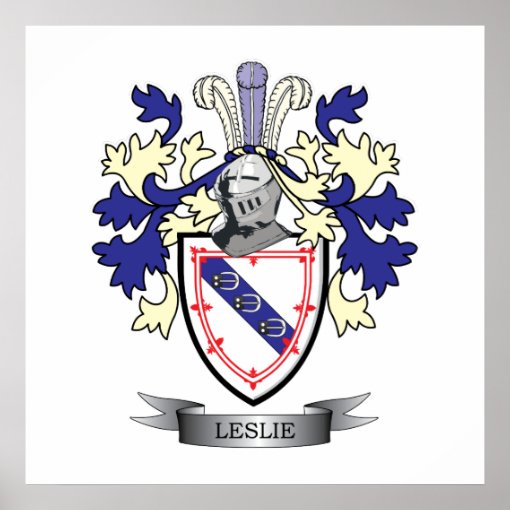 Leslie Family Crest Coat of Arms Poster | Zazzle