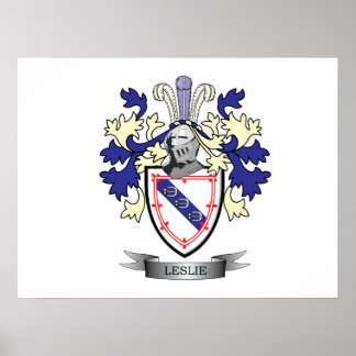 Leslie Family Crest Coat of Arms Poster
