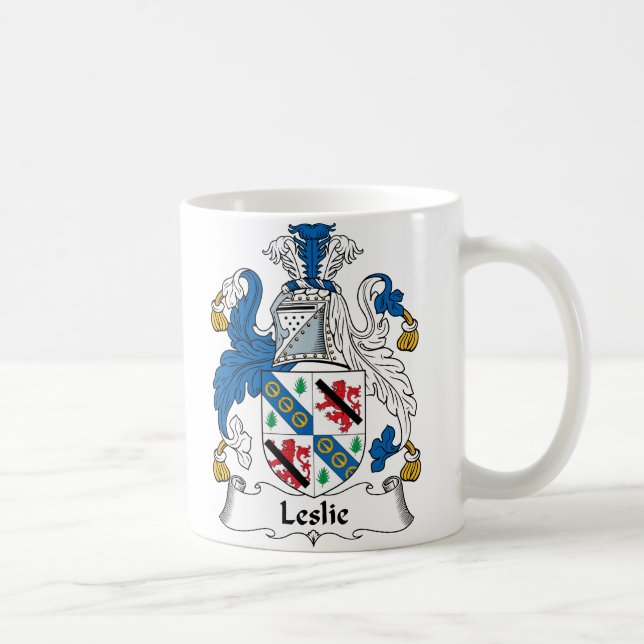 Leslie Family Crest Coffee Mug (Right)