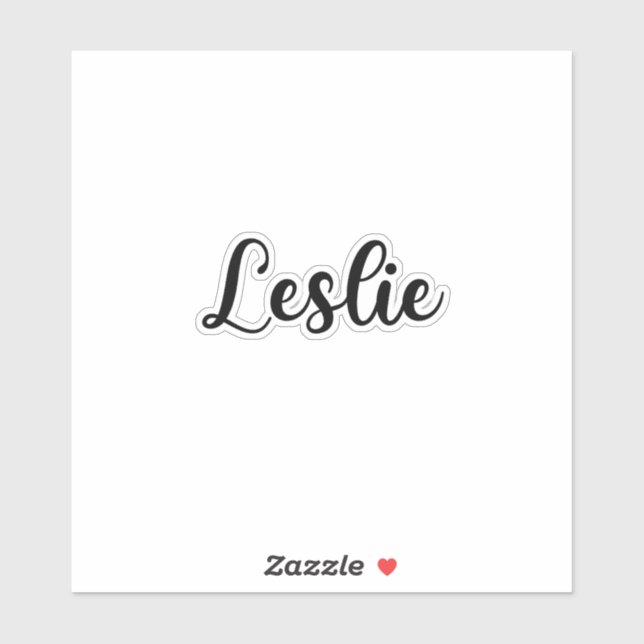 Leslie Name - Handwritten Calligraphy Sticker | Zazzle