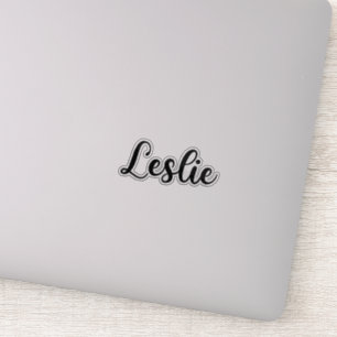 Leslie Name - Handwritten Calligraphy Sticker