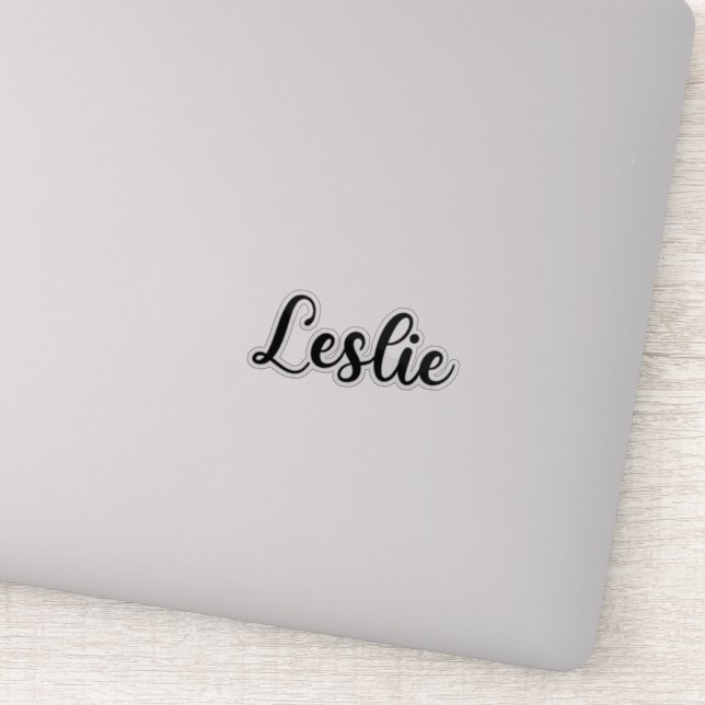 Leslie Name - Handwritten Calligraphy Sticker (Detail)