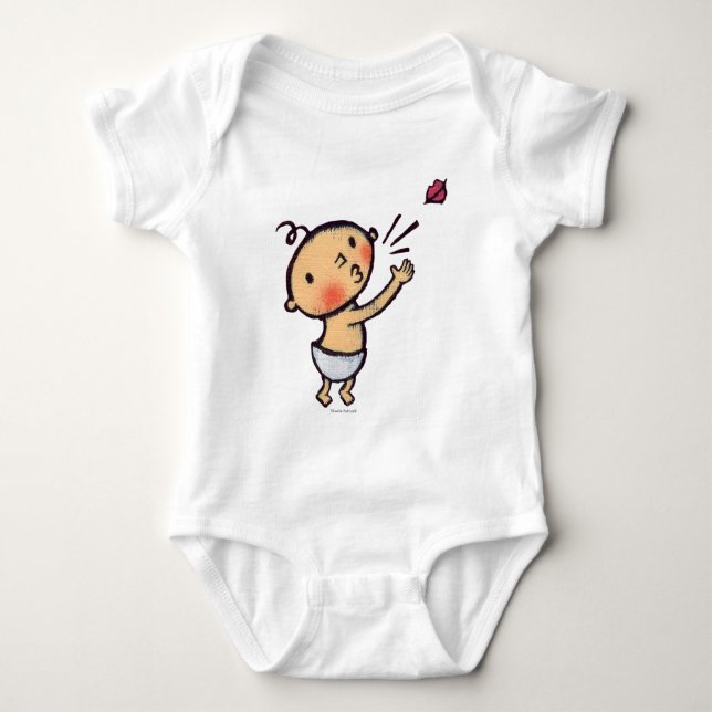Leslie Patricelli Blow a Kiss Baby Baby Bodysuit (Front)