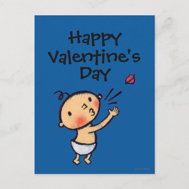 Leslie Patricelli Blow a Kiss Baby Holiday Postcard (Front)