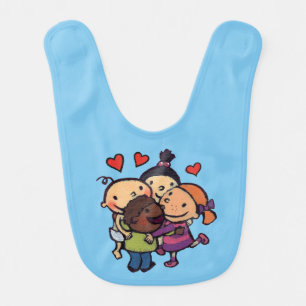 Leslie Patricelli Group Hug with Friends Baby Bib