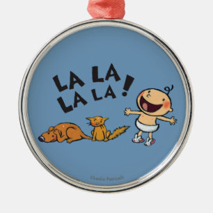 Leslie Patricelli Singing Baby with Bunny Slippers Metal Ornament