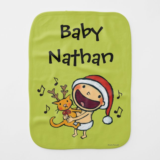 Leslie Patricelli's Fa La La Baby Baby Burp Cloth (Front)