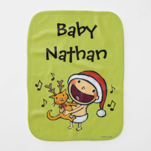 Leslie Patricelli's Fa La La Baby Burp Cloth