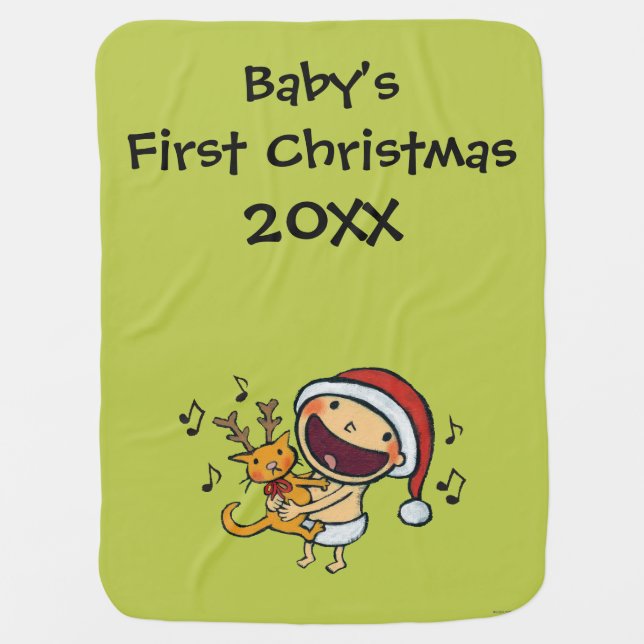 Leslie Patricelli's Fa La La Baby Receiving Blanket (Front)