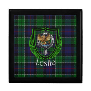 Leslie Scottish Clan Tartan & Crest Gift Box