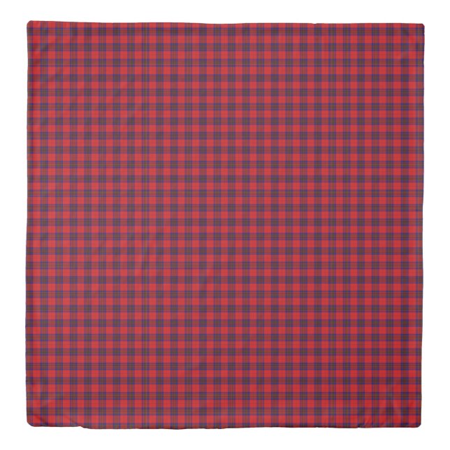 Leslie tartan red blue purple plaid duvet cover (Front)