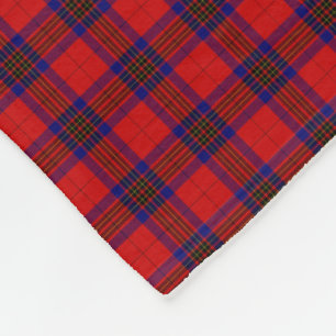 Leslie tartan red blue purple plaid fleece blanket