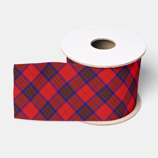 Leslie tartan red blue purple plaid grosgrain ribbon (Spool)