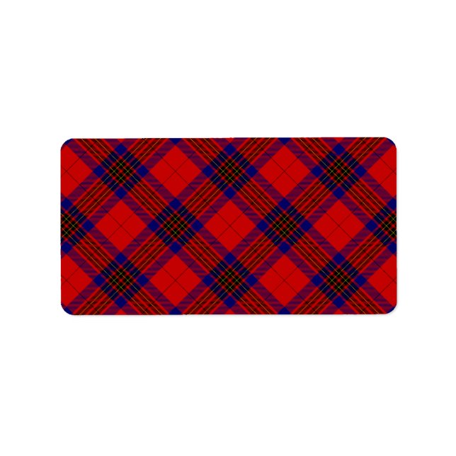 Leslie tartan red blue purple plaid label (Front)