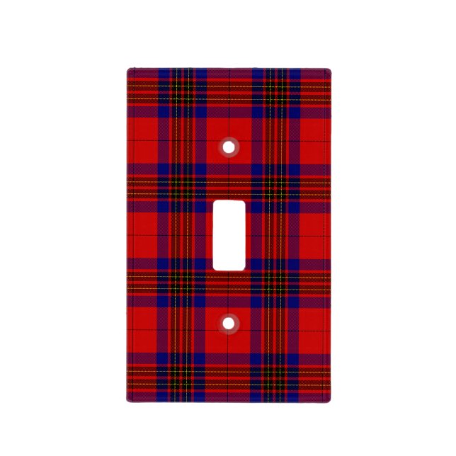 Leslie tartan red blue purple plaid light switch cover (Front)