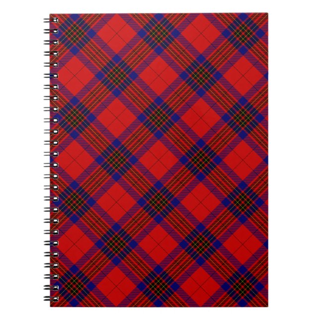 Leslie tartan red blue purple plaid notebook (Front)